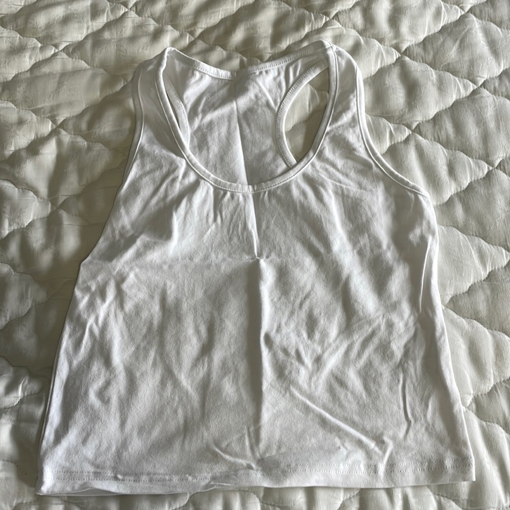 White Racerback Crop